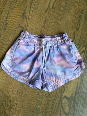 Athleta Lavender & Pink Tie-Dye Girls' Athletic Shorts